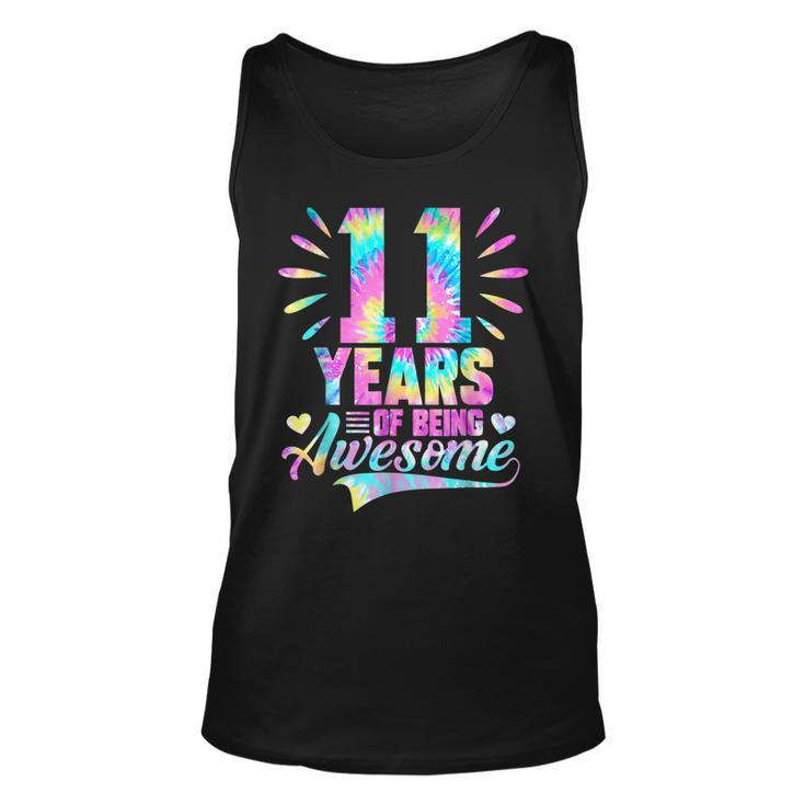 11Th Birthday Gifts Idea Tie Dye 11 Year Of Being Awesome  Unisex Tank Top