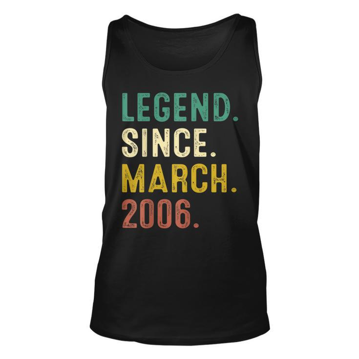 17 Years Old Gifts Legend Since March 2006 17Th Birthday  Unisex Tank Top