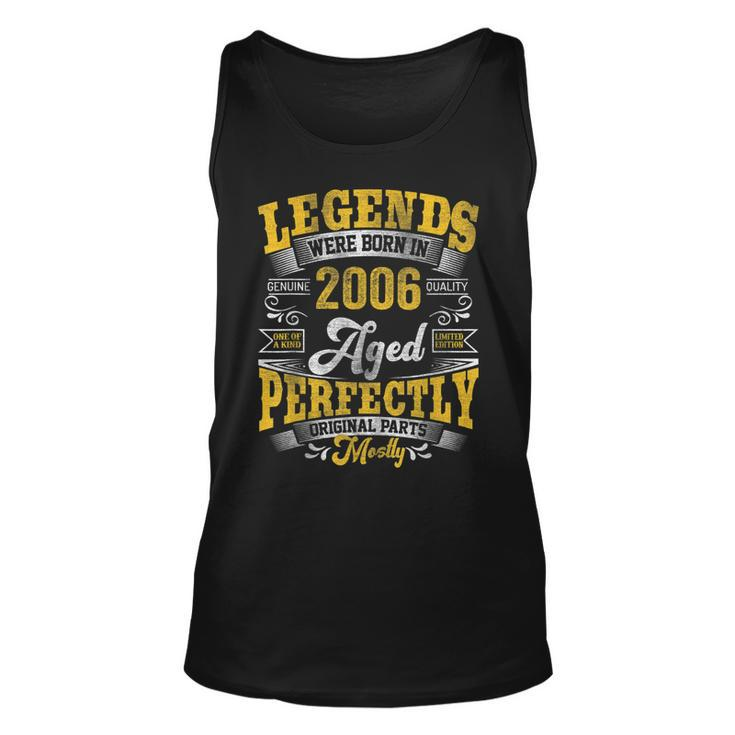 17 Years Old Vintage Legends Born In 2006 17Th Birthday Gift  Unisex Tank Top
