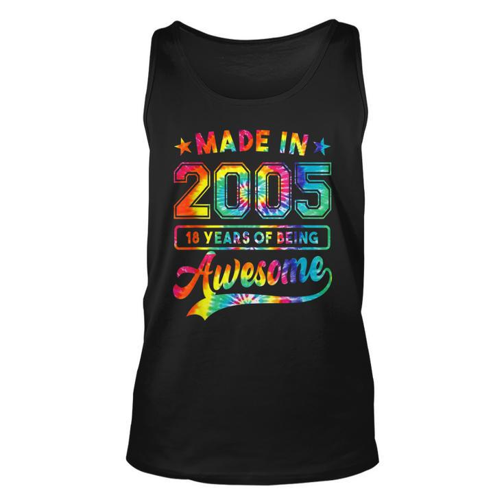 18 Year Old Tie Dye 18Th Birthday Women Girl Awesome 2005  Unisex Tank Top