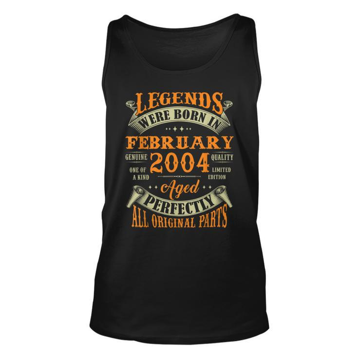 19 Years Old Gifts Legends Born In February 2004 19Th Bday  Unisex Tank Top