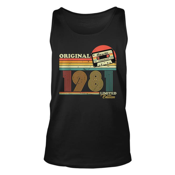 1981 Vintage Birthday Retro Limited Edition Men Woman Gift  Unisex Tank Top