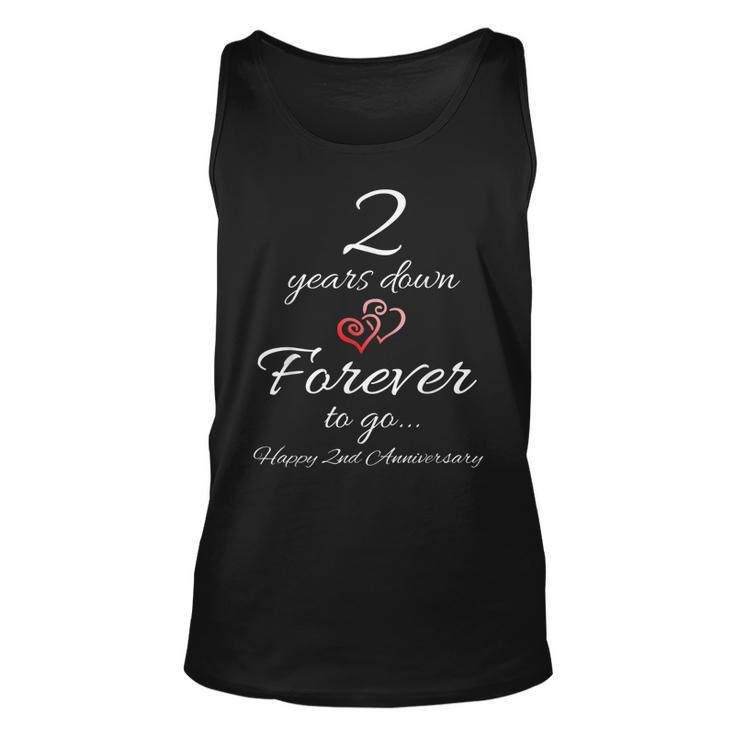 2 Years Down Forever To Go Happy 2Nd Anniversary Gift  Unisex Tank Top