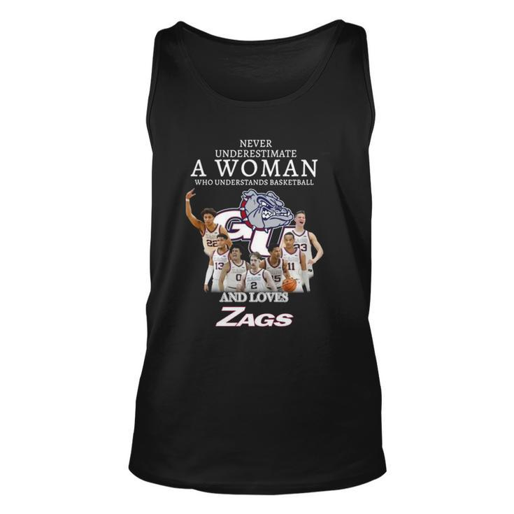 2023 Never Underestimate A Woman Who Understands Basketball And Loves Zags Tank Top
