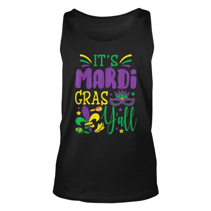 Its Mardi Gras Yall  Mardi Gras Party Mask Costume  V3 Unisex Tank Top