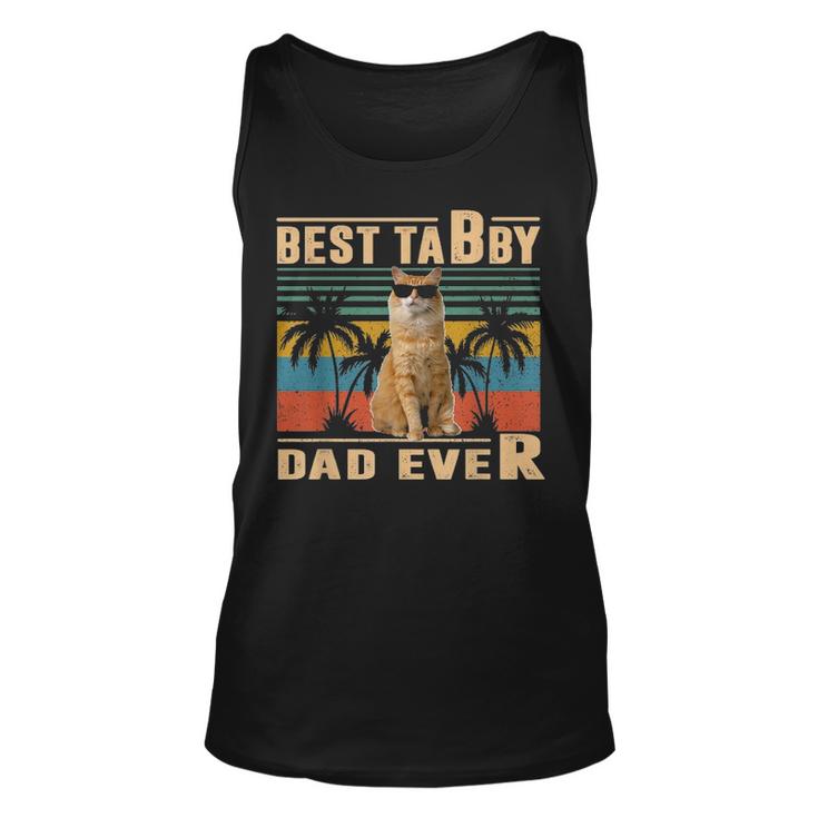 Vintage Best Cat Dad Ever Tabby Fathers Day Gift For Daddy Unisex Tank Top