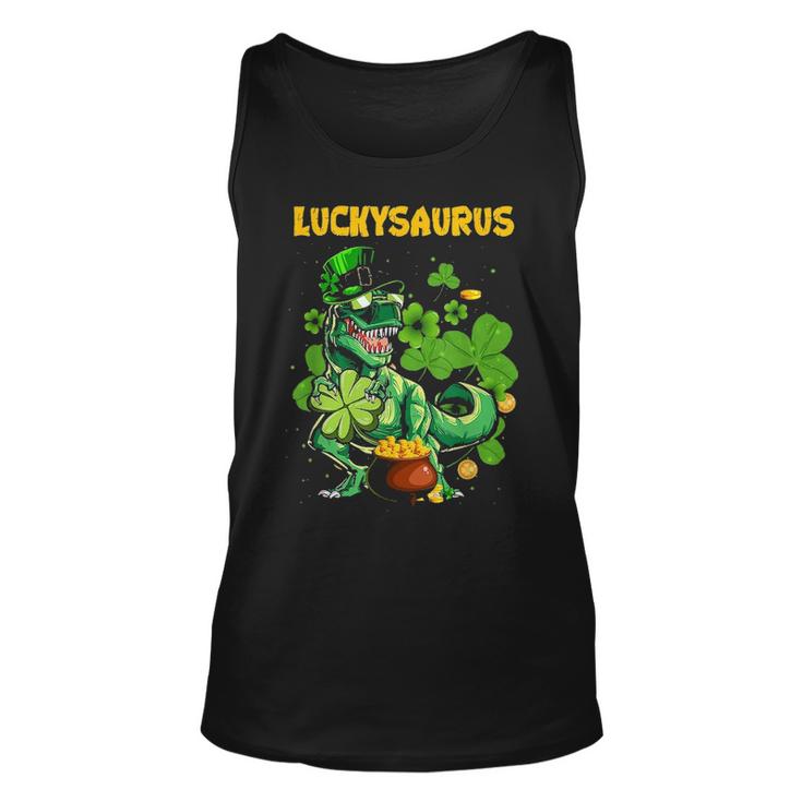 Luckysaurus Irish Leprechaun Dinosaur T Rex St Patricks Day Unisex Tank Top
