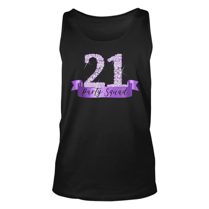 21St Birthday Party Squad I Purple Group Photo Decor Outfit Unisex Tank Top