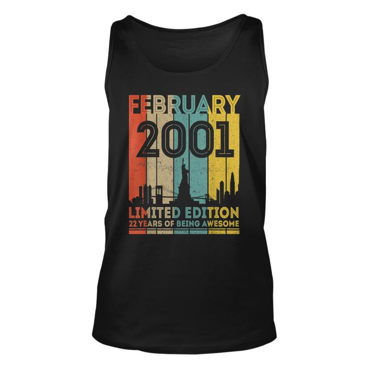 22 Years Old Gifts Vintage February 2001 22Nd Birthday  Unisex Tank Top