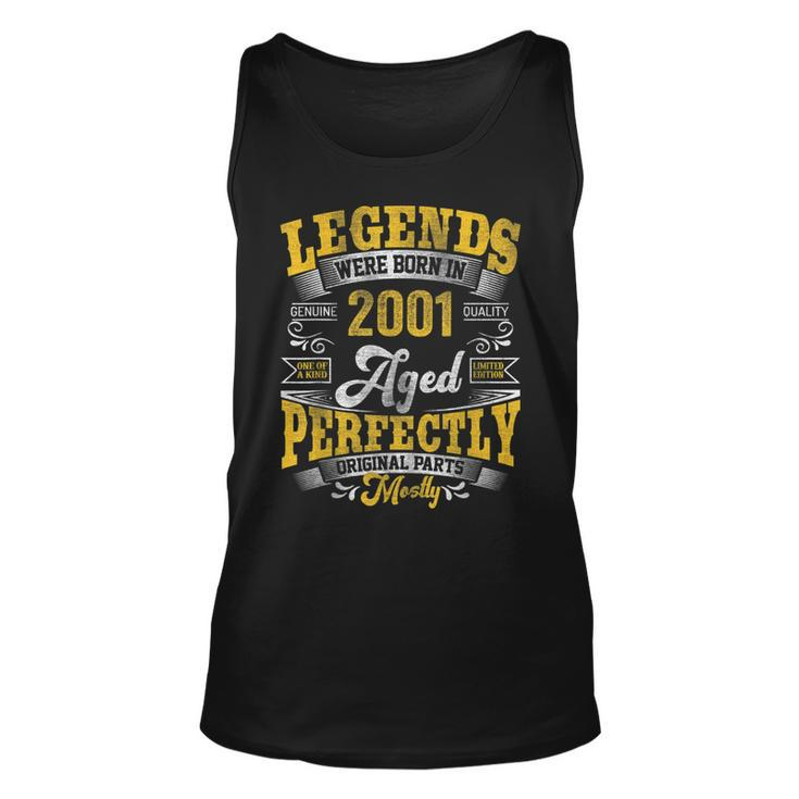 22 Years Old Vintage Legends Born In 2001 22Nd Birthday Gift  Unisex Tank Top