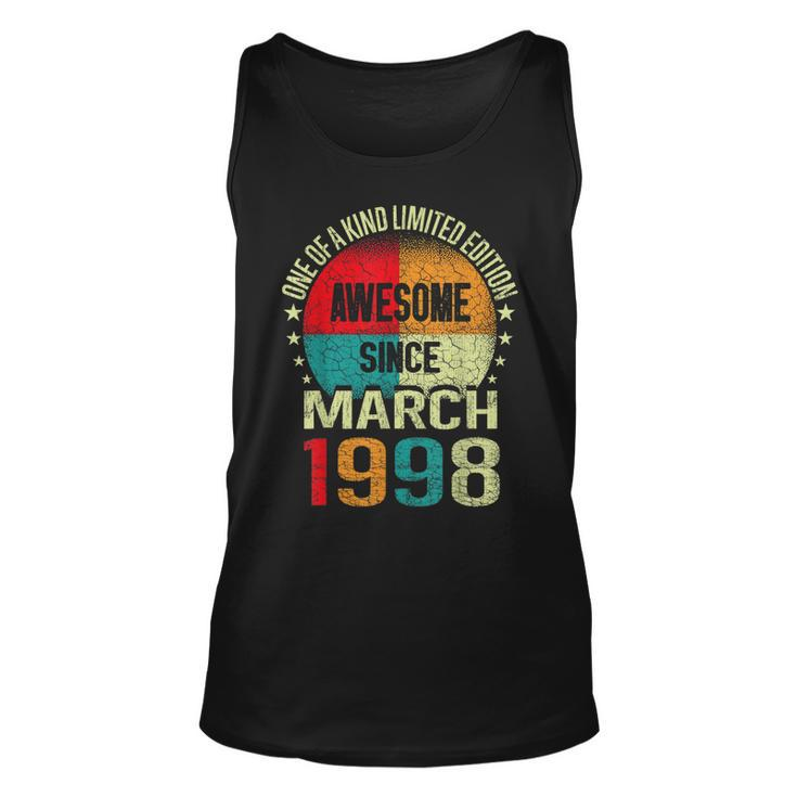 25 Year Awesome Since March 1998 Vintage 25Th Birthday Tank Top