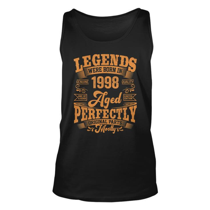 25 Year Old Gifts Legends Born In 1998 Vintage 25Th Birthday  Unisex Tank Top