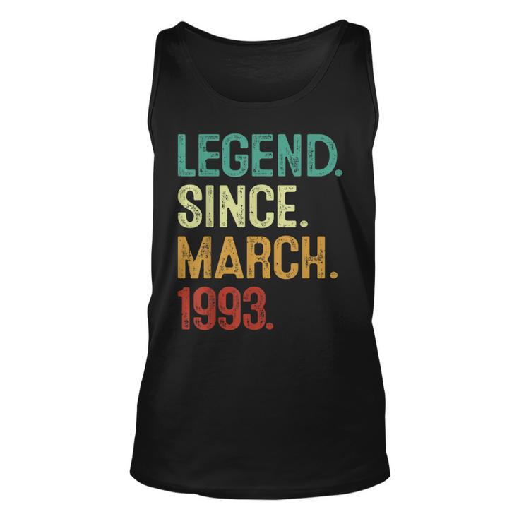 30 Years Old Legend Since March 1993 30Th Birthday  Unisex Tank Top
