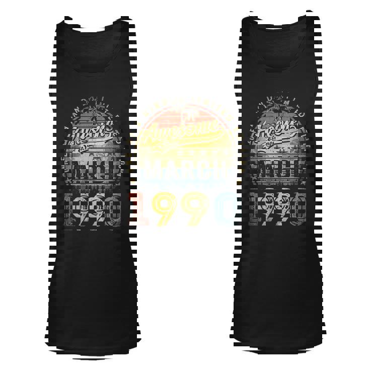 33 Year Old Awesome Since March 1990 33Rd Birthday Unisex Tank Top
