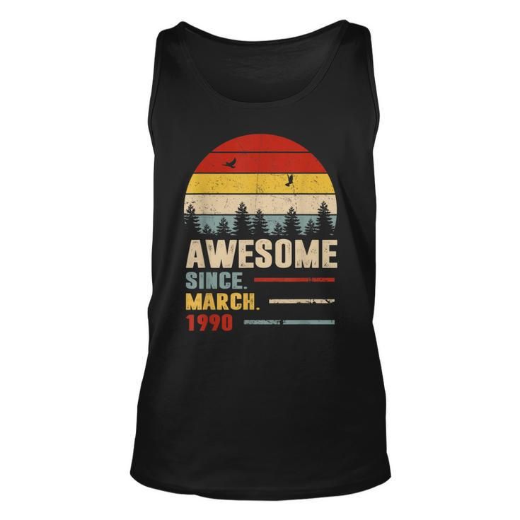 33 Years Old Funny Awesome Since March 1990 33Rd Birthday  Unisex Tank Top