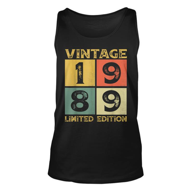 34 Year Old Gifts Vintage 1989 Limited Edition 34Th Bday  Unisex Tank Top