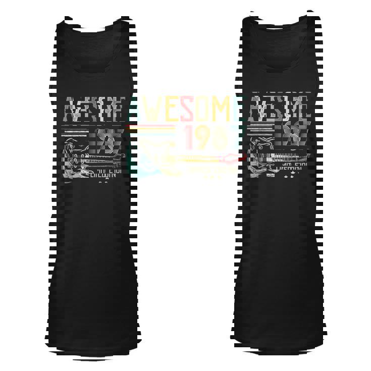 36Th Birthday Gifts For Men Women Guitar Player Born In 1987   Unisex Tank Top