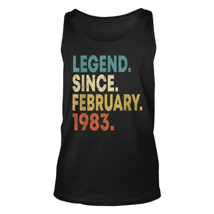 40 Year Old Gifts 40Th Birthday Legend Since February 1983 Unisex Tank Top
