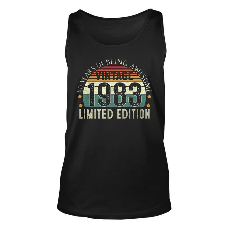 40 Year Old Gifts Vintage 1983 Limited Edition 40Th Birthday   V8 Unisex Tank Top