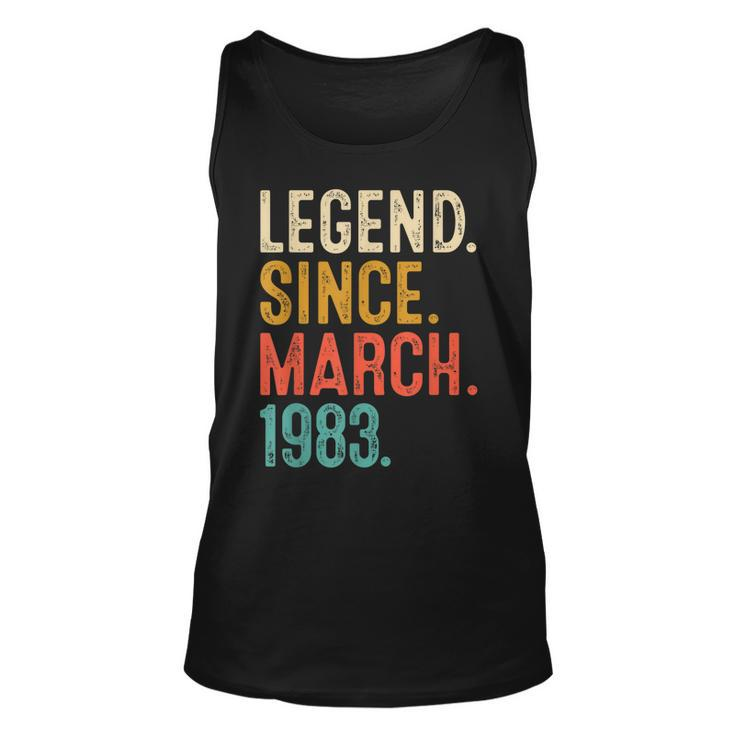 40 Years Old Vintage Legend Since March 1983 40Th Birthday  Unisex Tank Top