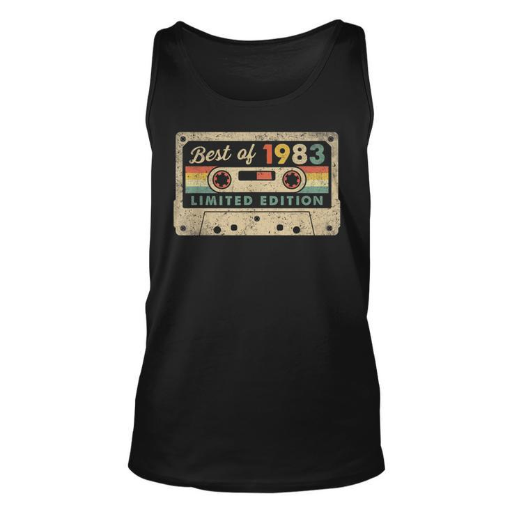 40Th Birthday 40 Years Old Best Of 1983 Vintage 80S Cassette  Unisex Tank Top