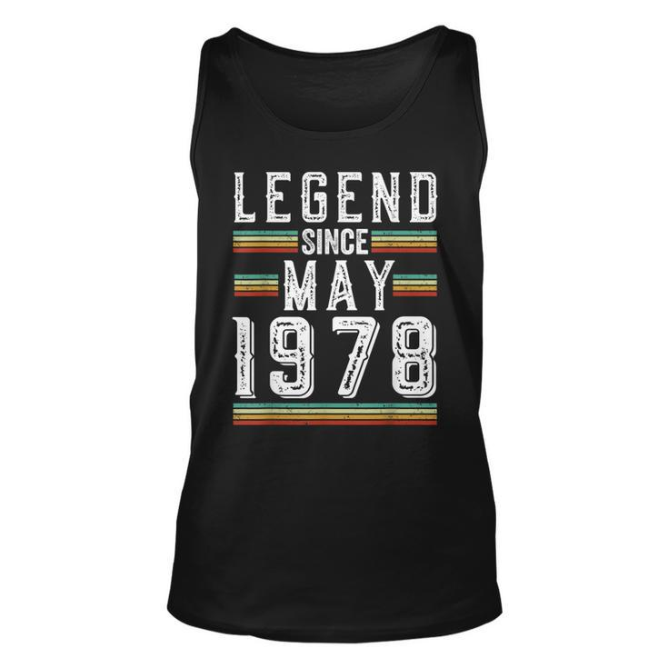 45 Years Old Legend Since May 1978 45Th Birthday  Unisex Tank Top