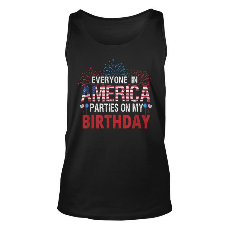 4Th Of July Birthday Gifts Funny Bday Born On 4Th Of July Men Women Tank Top Graphic Print Unisex