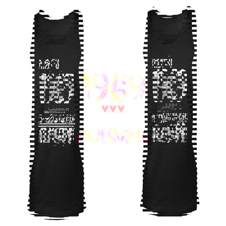 54Th Birthday Gifts For Women Floral Made In 1969 Birthday Unisex Tank Top