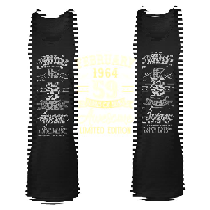 59 Years Old Gifts Vintage February 1964 59Th Birthday Unisex Tank Top