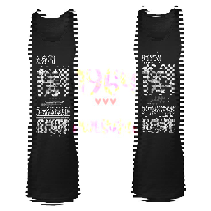 59Th Birthday Gifts For Women Floral Made In 1964 Birthday Unisex Tank Top