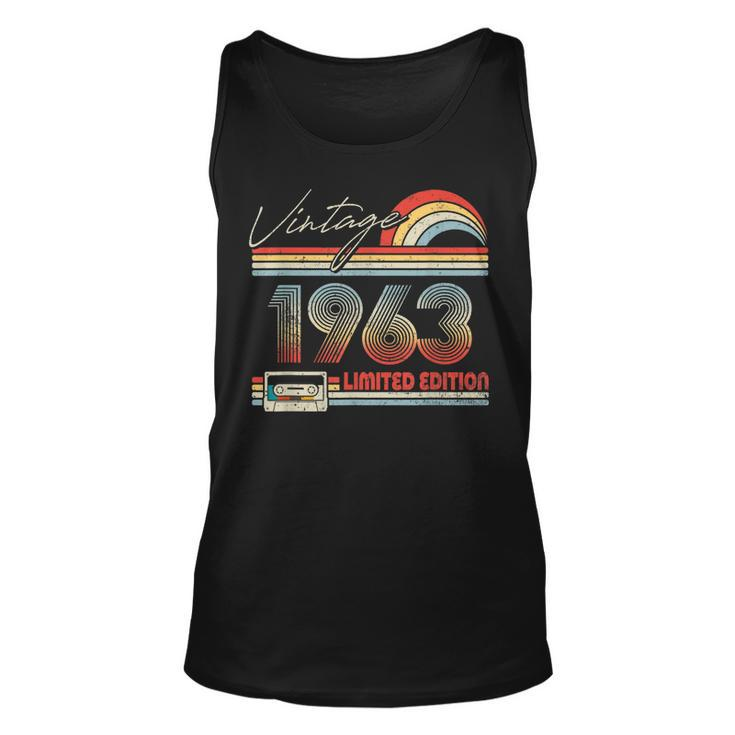 60 Year Old Born In 1963 Vintage 60Th Birthday Gifts Men  Unisex Tank Top