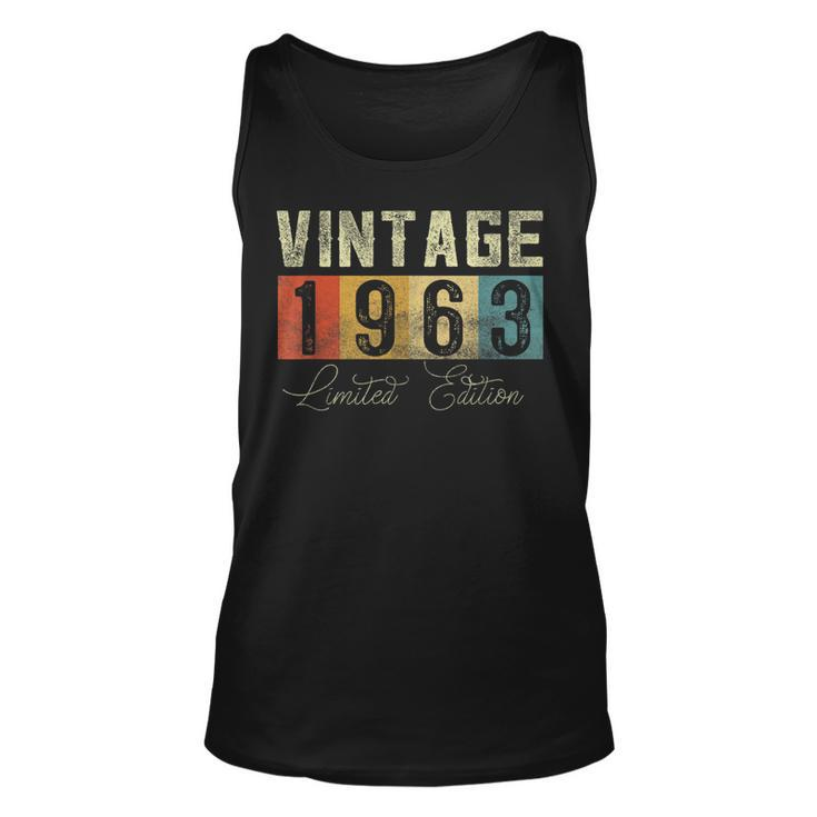 60 Year Old Gifts Made In 1963 Vintage 60Th Birthday Retro  V2 Unisex Tank Top