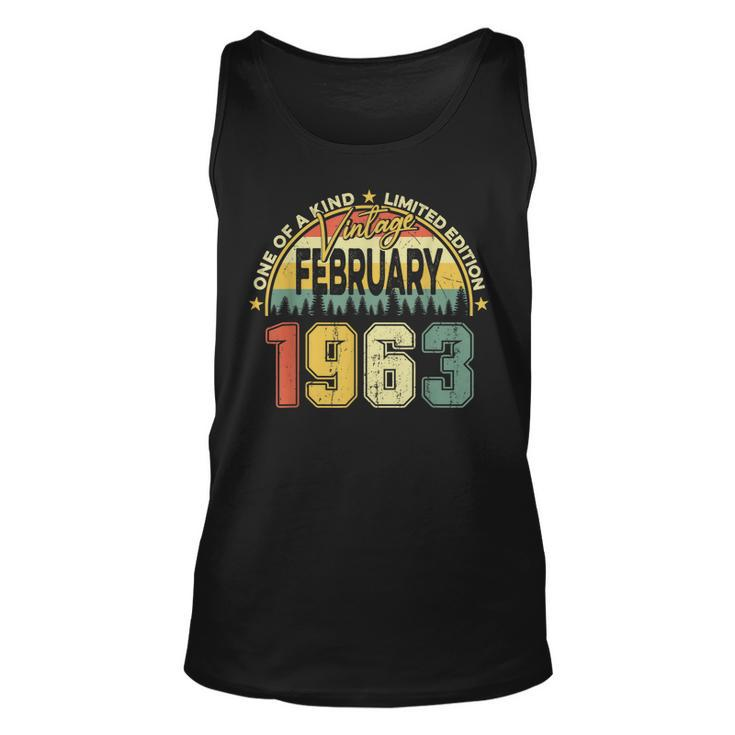 60 Years Old Mens Vintage February 1963 60Th Birthday Gifts  Unisex Tank Top