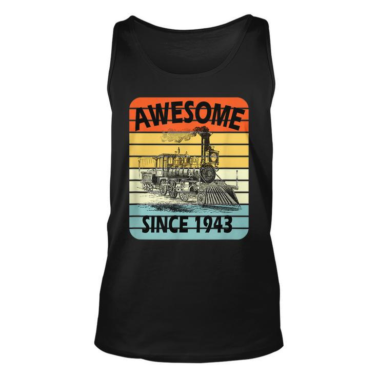 78Th Birthday Vintage Model Train Awesome Since 1943 Age 78  Unisex Tank Top