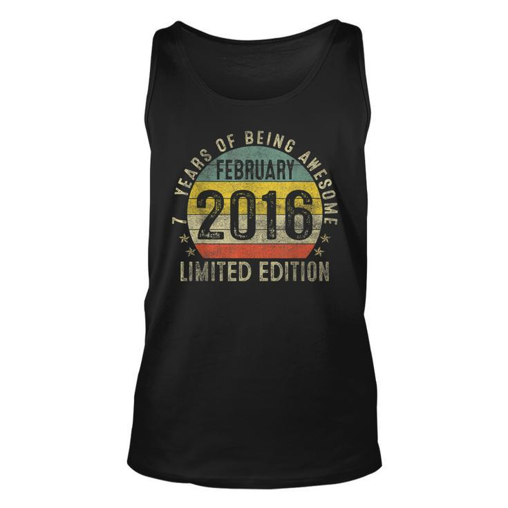 7Th Birthday Gifts Made In February 2016 Limited Edition V2 Unisex Tank Top