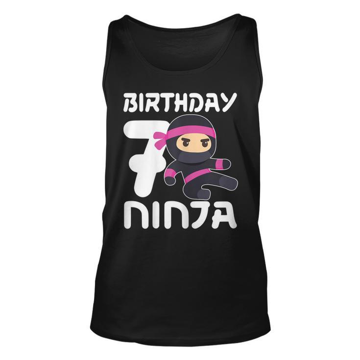 7Th Birthday Ninja Seven 7 Year Old Girl  Unisex Tank Top