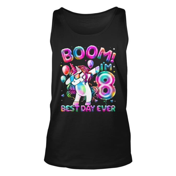 8 Years Old Dabbing Unicorn Gifts 8Th Birthday Girl Party  Unisex Tank Top