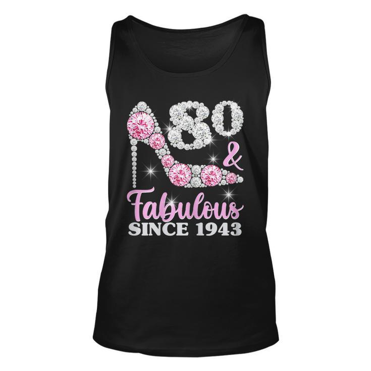 Womens 80 & Fabulous 80 Years Old 80Th Birthday Diamond Crown Shoes Tank Top