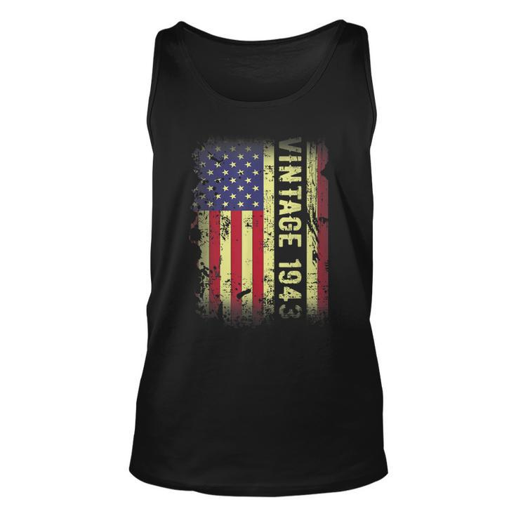 80 Year Old Gifts Vintage 1943 American Flag 80Th Birthday  Unisex Tank Top