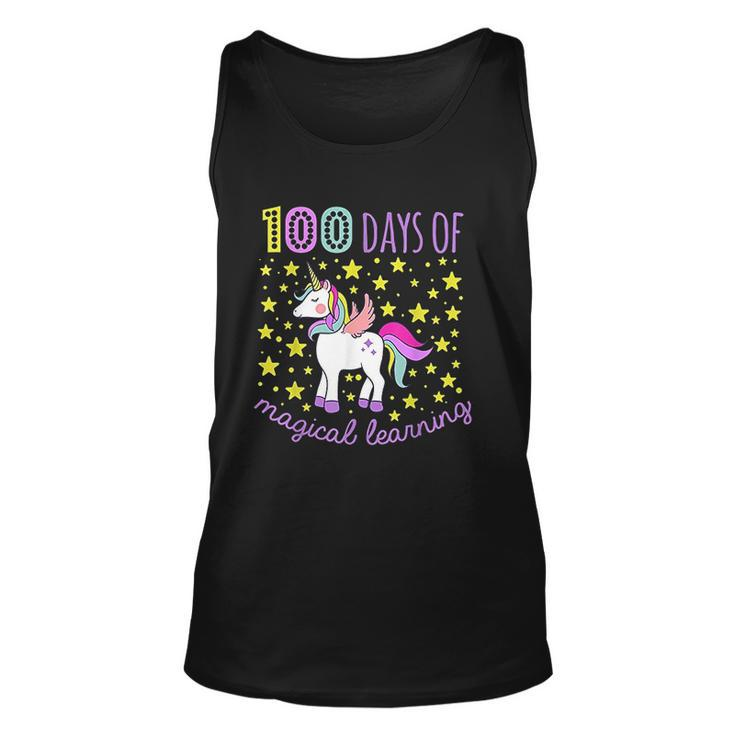 Adorable 100 Days Of Magical Learning School Unicorn Men Women Tank Top Graphic Print Unisex