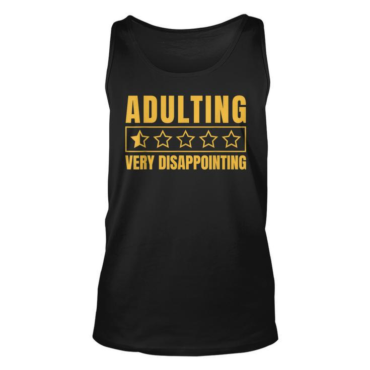 Adulting Very Disappointing Funny Sayings One Star  Unisex Tank Top