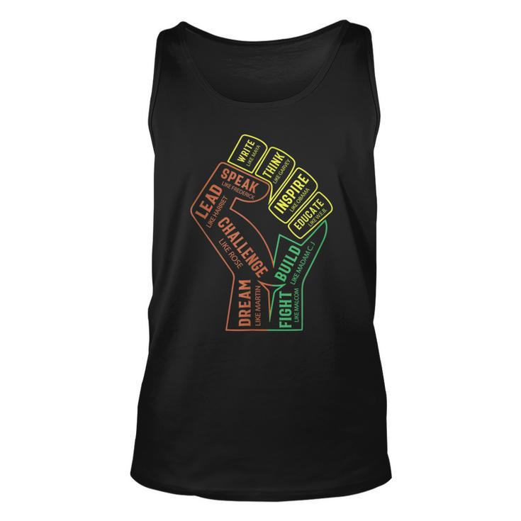 African Junenth Black History Month Educated Outfit  Unisex Tank Top