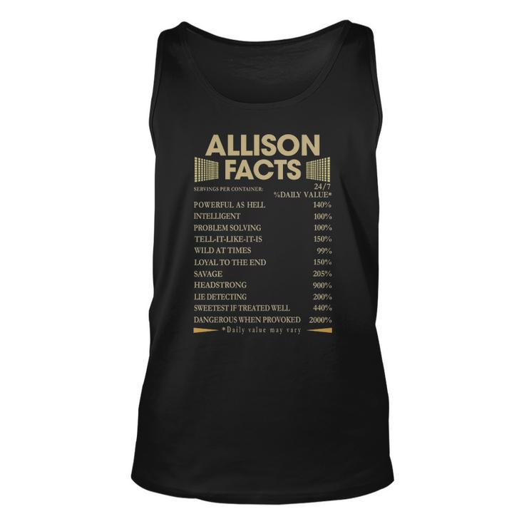 Allison Name Gift Allison Facts Unisex Tank Top