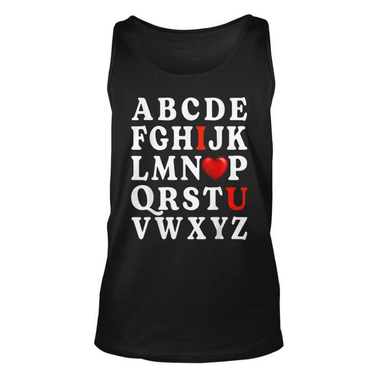 Alphabet Abc I Love You Valentines Day Heart Gifts Him Her  V2 Unisex Tank Top
