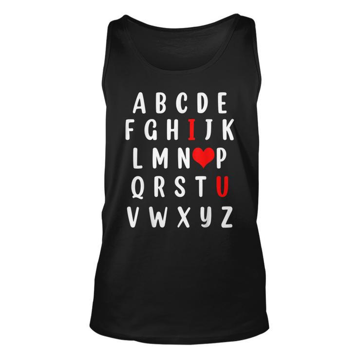Alphabet Abc I Love You Valentines Day Heart Gifts V4 Unisex Tank Top