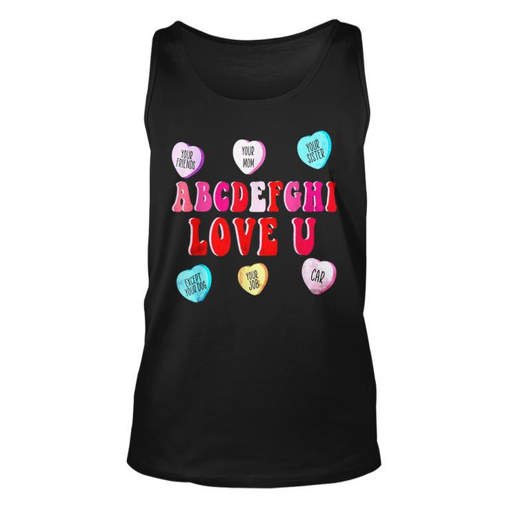 Alphabet I Love You Abcdefghi Funny Love Holiday  Unisex Tank Top