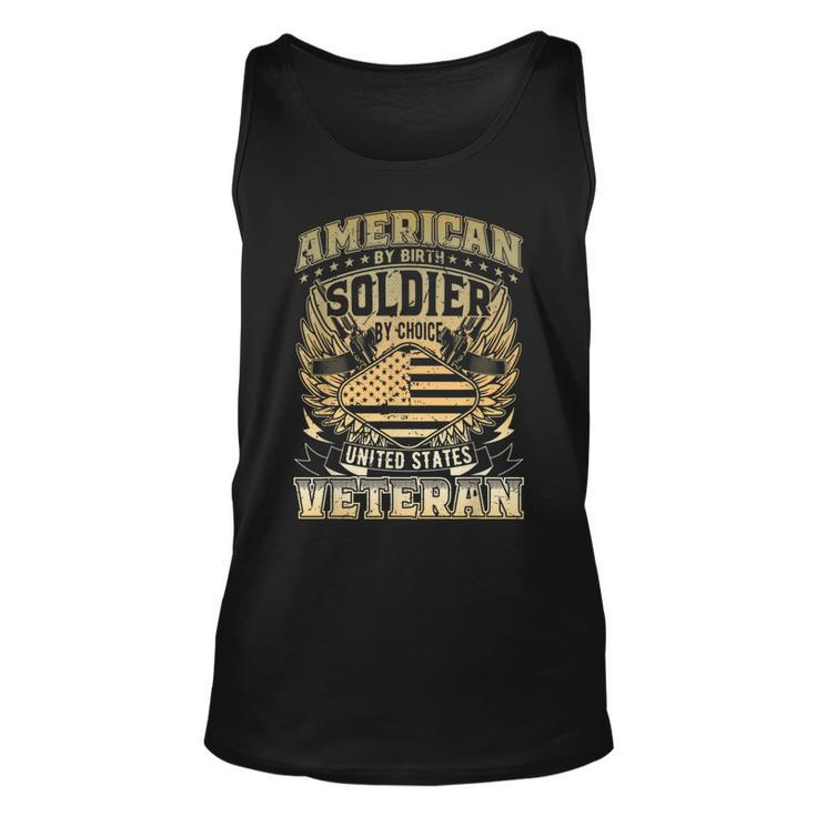 American By Birth Soldier By Choice Us Veteran  Unisex Tank Top