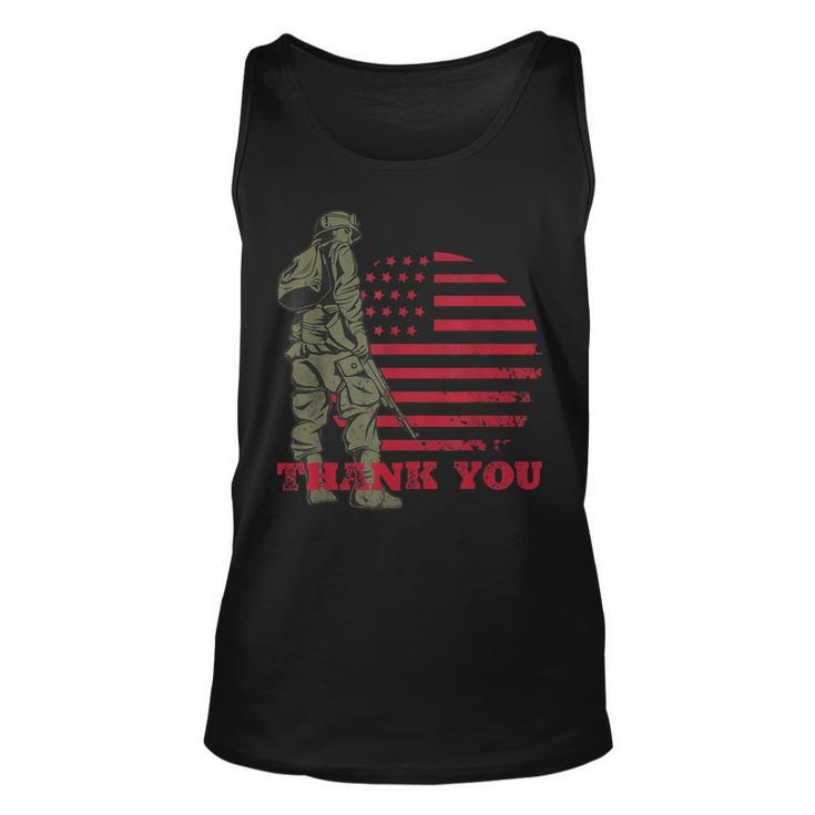 American Flag Thank You Veterans Proud Veteran  V4 Unisex Tank Top