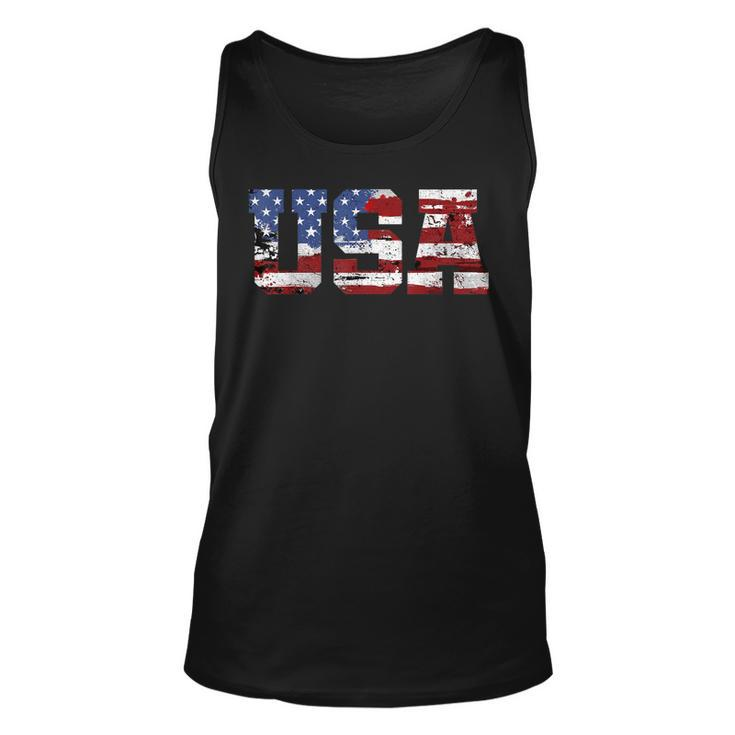 American Flag Usa United States Of America Us 4Th Of July  Unisex Tank Top