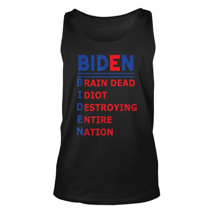 Anti President Joe Biden Idiot Funny Democratic Republican  Unisex Tank Top